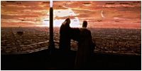 Obi-wan and Qui-Gonn together watching a sunset on Corescaunt